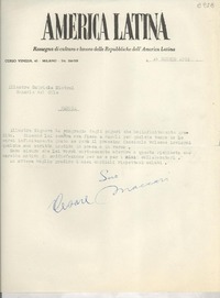 [Carta] 1952 giugno 16, Milano, [Italia] [a] Gabriela Mistral, Napoli, [Italia]