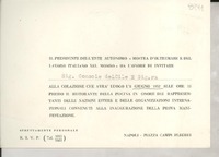 [Tarjeta] 1952 giugno 8, Napoli, [Italia] [a el] Sig. Console del Cile e Sig.ra