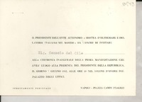 [Tarjeta] 1952 giugno 7, Napoli, [Italia] [a la] Dott. Gabriella [i.e. Gabriela] Mistral