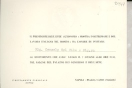 [Tarjeta] [1952?] giugno 7, Napoli, [Italia] [a] [Gabriela Mistral]