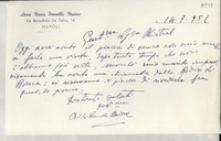 [Carta] 1952 jun. 14, Napoli, [Italia] [a] [Gabriela] Mistral