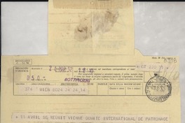 [Telegrama] 1952 mar. 24, Viena, [Austria] [a] Gabriela Mistral, Napoli