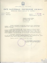 [Carta] 1952 mar. 11, Napoli, [Italia] [a] Lucila Godoy, Napoli