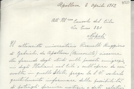 [Carta] 1952 apr. 2, Apollosa, [Italia] [a] Gabriela Mistral, Napoli