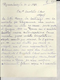 [Carta] 1952 apr. 10, Roccadaspide, [Italia] [a] Gabriela Mistral, Napoli