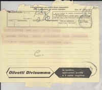 [Telegrama] 1952 ag. 7, Roma, [Italia] [a] Gabriela Mistral, Napoli