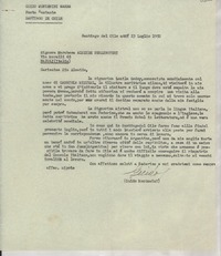 [Carta] 1952 luglio 23, Santiago del Cile [a] Almeide Berlingieri, Napoli, Italia