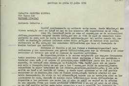 [Carta] 1952 jul. 23, Santiago de Chile [a] Gabriela Mistral, Nápoles, Italia
