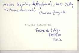 [Carta] 1952, Treviso, Italia [a] Gabriela Mistral