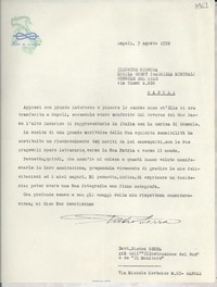 [Carta] 1952 ag. 3, Napoli, [Italia] [a] Lucila Godoy, Napoli