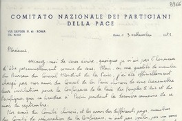 [Carta] 1952 sett. 3, Roma, [Italia] [a] Gabriela Mistral
