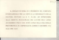 [Tarjeta] 1952 [dic?], [Roma?], [Italia?] [a] [Gabriela Mistral]