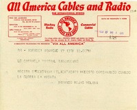 [Telegrama] 1945 nov. 17, Iquique, [Chile] [a] Gabriela Mistral, Rio de Janeiro, [Brasil]