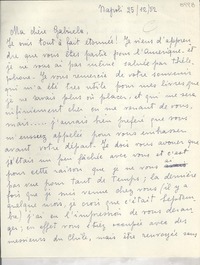 [Carta] [1952] dic. 25, Napoli, [Italia] [a] Gabriela [Mistral]