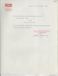[Carta] 1952 sett. 18, Napoli, [Italia] [a] Gabriela Mistral, Napoli
