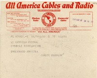 [Telegrama] 1945 nov. 17, Valparaíso [a] Gabriela Mistral, Río de Janeiro