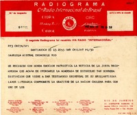[Telegrama] 1945 nov. 15, Santiago, Chile [a] Gabriela Mistral, Río de Janeiro, Brasil
