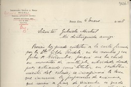 [Carta] 1955 ene. 6, Buenos Aires, [Argentina] [a] Gabriela Mistral