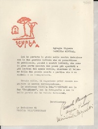 [Carta] [1952?], [Italia] [a] Gabriela Mistral