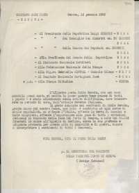 [Carta] 1952 genn. 12, Genova, [Italia] [a] Gabriella [i.e. Gabriela] Mistral ... [et al.], Napoli, [Italia]