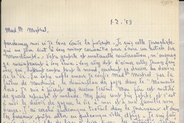 [Carta] [19]53 feb. 1, Napoli, [Italia] [a] [Gabriela] Mistral