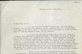 [Carta] 1953 nov. 23, Bogotá, [Colombia] [a] Doris [Dana]