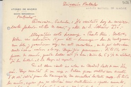 [Carta] 1934 feb. 7, Madrid, [España] [a] Gabriela Mistral