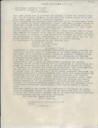 [Carta] 1953 sept. 4, Bogotá, [Colombia] [a] Gabriela Mistral, Miami, Florida, [EE.UU.]