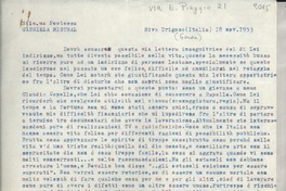 [Carta] 1953 nov. 18, Riva Trigoso, Génova, [Italia] [a] Gabriela Mistral