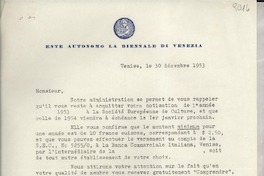 [Carta] 1953 déc. 30, Venise, [Italia] [a] Gabriela Mistral, Napoli, [Italia]