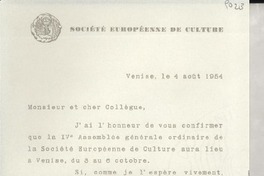 [Carta] 1954 août 4, Venise, [Italia] [a] [Gabriela Mistral]