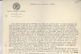 [Carta] 1933 jul. 9, Madrid, [España] [a] Gabriela Mistral