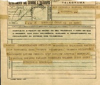 [Telegrama] 1945 nov. 16, Santiago [a] Gabriela Mistral, Petrópolis