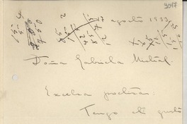 [Carta] 1933 ago. 17, Barcelona, [España] [a] Gabriela Mistral