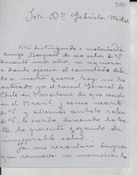 [Carta] 1944 mar. 23, Barcelona, [España] [a] Gabriela Mistral