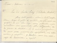 [Carta] 1933 sept. 10, Tineo, Asturias, [España] [a] Gabriela Mistral