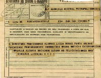 [Telegrama] 1945 nov., Punta Arenas [a] Gabriela Mistral, Petrópolis