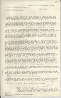 [Carta] 1945 nov. 22, México D. F. [a] Lucila Godoy, Santiago de Chile