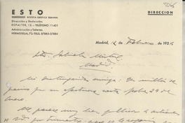 [Carta] 1934 feb. 12, Madrid, [España] [a] Gabriela Mistral, Madrid, [España]