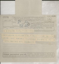 [Telegrama] 1945 nov., Torino, [Italia] [a] Gabriela Mistral, Roma