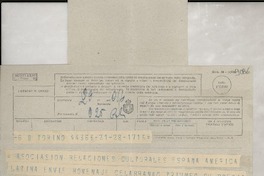 [Telegrama] 1945 nov., Torino, [Italia] [a] Gabriela Mistral, Roma