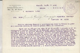 [Carta] 1945 dic. 1, Málaga, España [a] Lucila Godoy Alcayaga, Santiago de Chile