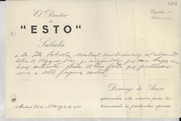 [Carta] 1934 mar. 24, Madrid, [España] [a] Gabriela Mistral