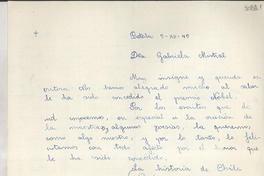 [Carta] 1945 dic. 5, Betelu, [España] [a] Gabriela Mistral