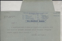 [Telegrama] 1946 ene. 17, Camagüey, [Cuba] [a] Gabriela Mistral, París
