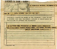 [Telegrama] 1945 nov. 16, Vicuña, [Chile] [a] Gabriela Mistral, Petrópolis, [Brasil]