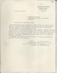 [Carta] 1946 ene. 16, París, [Francia] [a] Gabriela Mistral, París
