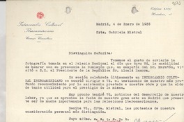 [Carta] 1935 ene. 4, Madrid, [España] [a] Gabriela Mistral