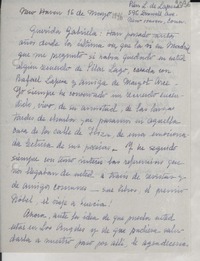 [Carta] 1946 mayo 16, New Haven, Connetticut, [Estados Unidos] [a] Gabriela Mistral