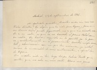 [Carta] 1946 sept. 28, Madrid, [España] [a] Gabriela Mistral